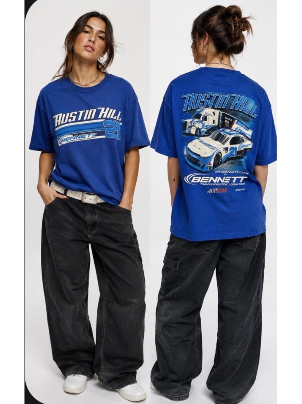 Austin Hill Graphic Short-Sleeve Collector’s Motorsports Racing Tee - Blue Large
